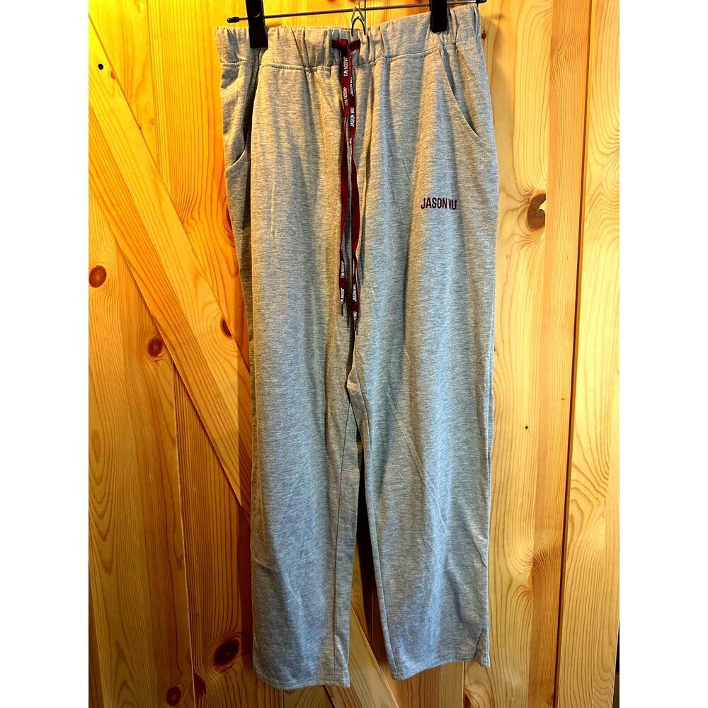 Jason Wu Grey Lounge Pajama Sweatpants with Logo Drawstring - Size